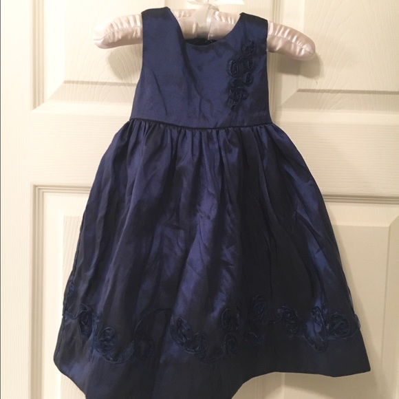 Baby girl's navy party dress, 12 mos.