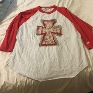 Rawlings XL two tone Baseball Shirt w Cross Detail
