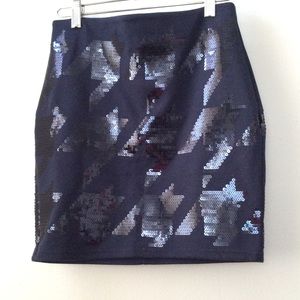 Navy blue sequined skirt