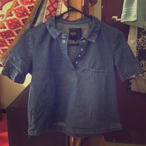 Zara Trafaluc Denim Crop Top