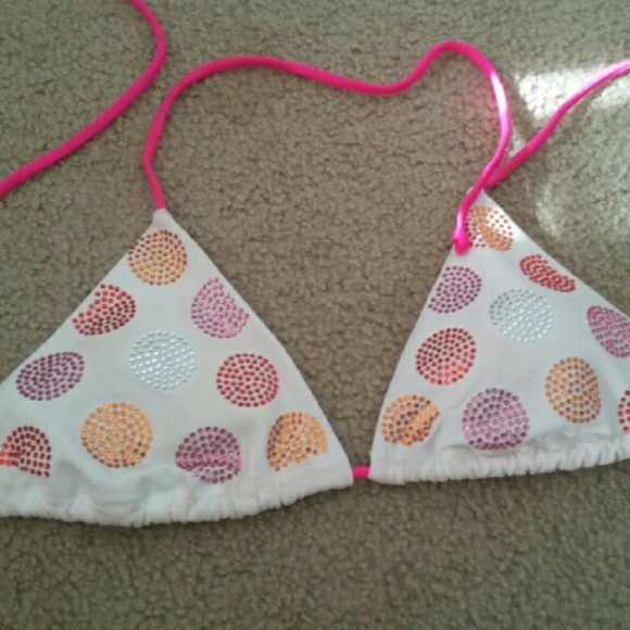 Victoria Secret sparkly polka dot Large bikini top