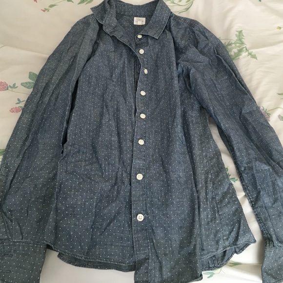J. Crew Polka-Dot Denim Button-Down
