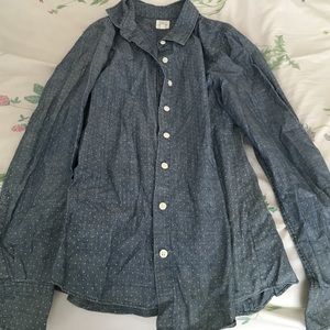 J. Crew Polka-Dot Denim Button-Down