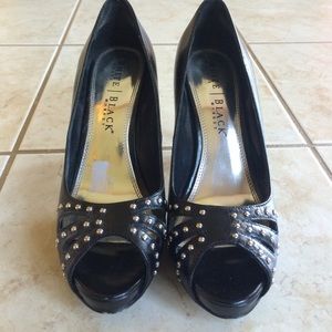 White House Black Market Black Heels with Studs!