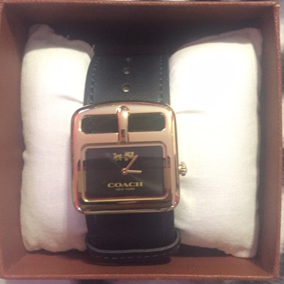 Brand New Gold Coach Watch with Black Band