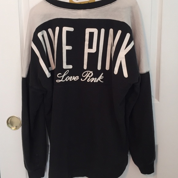 VS Pink Black and White Varsity Crew