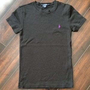Ralph Lauren Black Top with Purple Logo