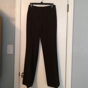 Brown dress pants with cuffed legs