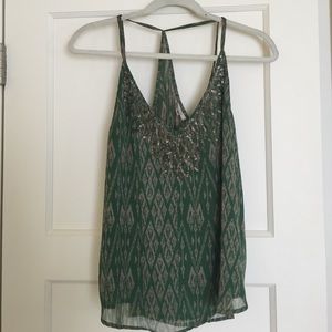 🚨FLASH SALE🚨Green Gold Sequin Boho Halter Tank