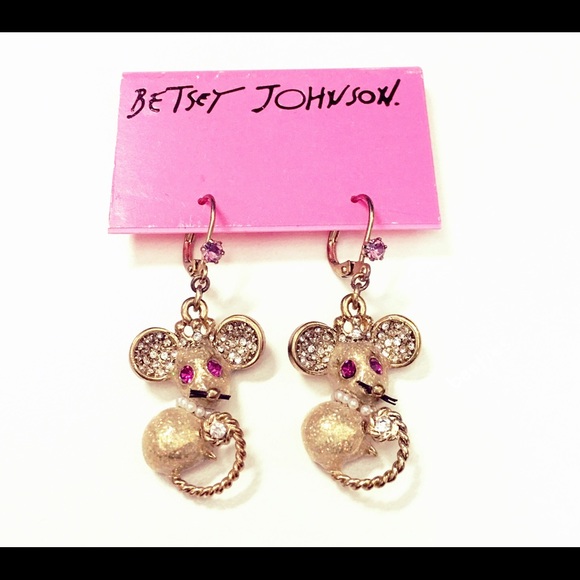 Betsey Johnson Jewelry - Betsey Johnson Mousing around earrings Authentic