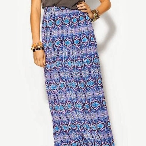 Sabine purple printed maxi skirt - Picture 1 of 4