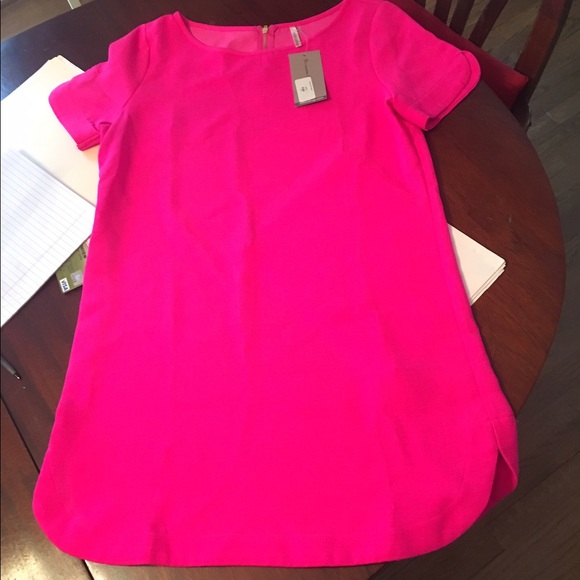 Hot pink short sleeve dress