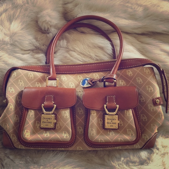 Double Pocket Signature Satchel Dooney.