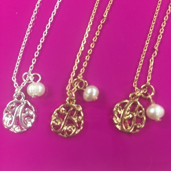 ZokyDoky Jewelry - MINI 1/2" Pearl Monogram Necklaces, NWT & boxed😊
