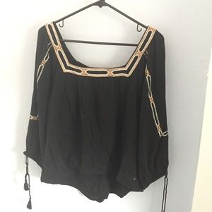 Black peasant top