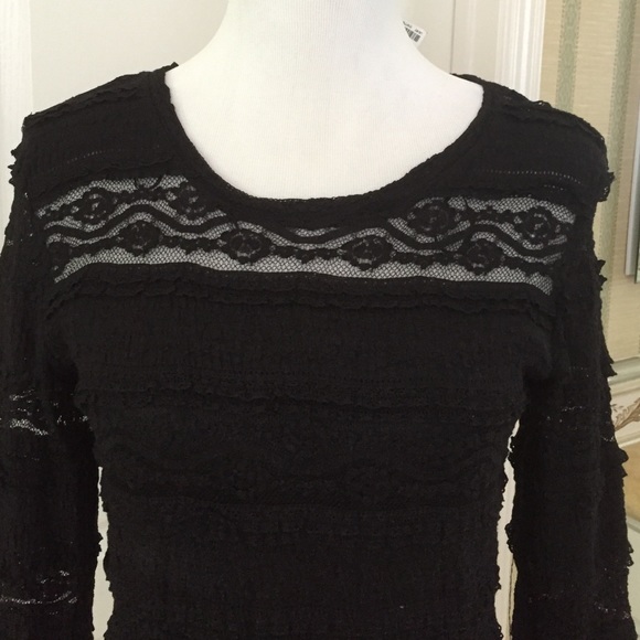 Long Sleeved Black Lace Dress - Picture 2 of 4