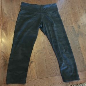 Army green Lululemon crops