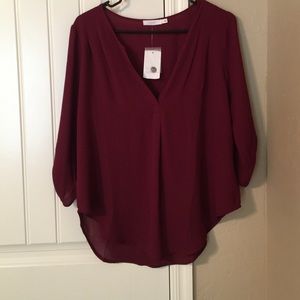 New Nordstrom Burgundy Lush Brand Blouse size S