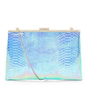 Iridescent snake clutch by New Look