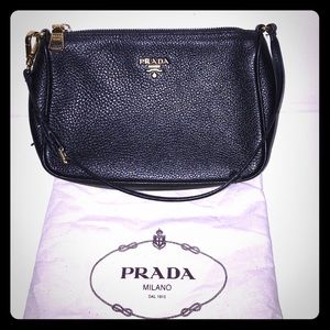 Prada Small Black Leather Shoulder Bag