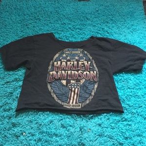 vintage Harley Davidson crop top