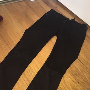 slit in the knee black jeggings