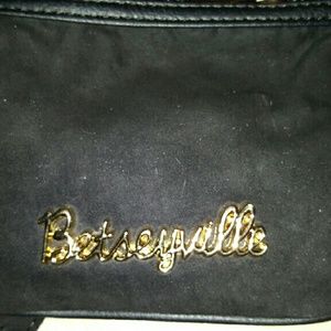 Betsey Johnson Black Velvet clutch s