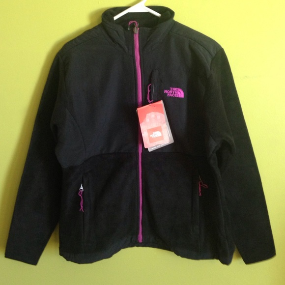 Black and pink North Face jacket