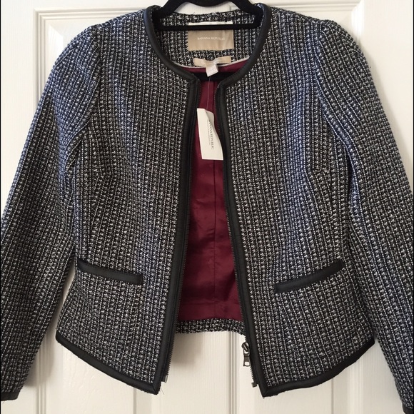 Banana Republic navy tweed jacket