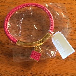Authentic Micheal Kors Padlock Leather Bracelet