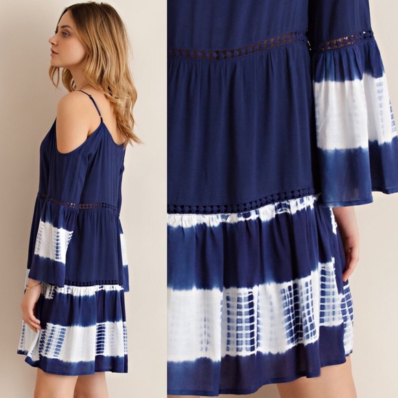 🚨1 HR SALE🚨AMELIA Tie dye cold shoulder dress - Picture 2 of 3