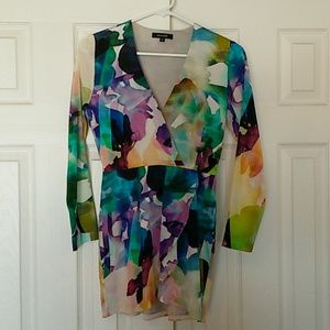 Mini floral watercolor print dress