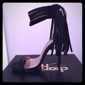 Brand new! Fringe suede heels