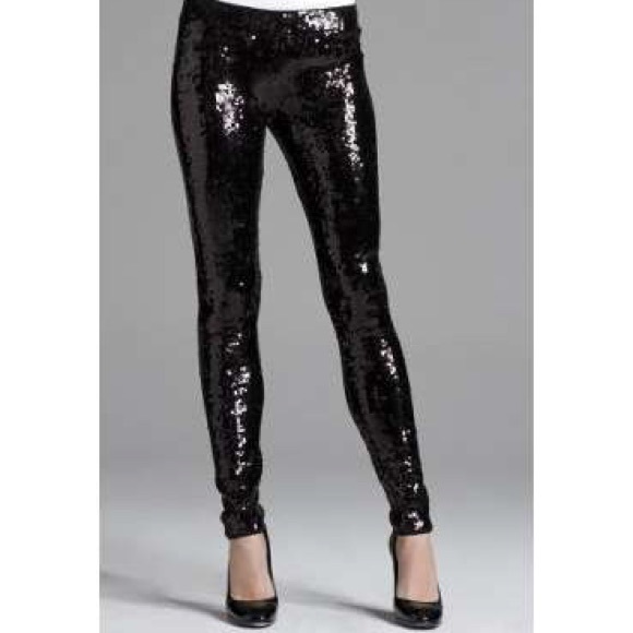 Black sequin leggings