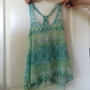Green and Blue Flowy Tank