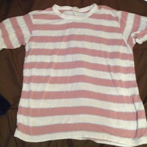 Brandy Melville pink and white striped shirt