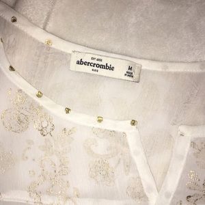 Sheer off white and gold blouse
