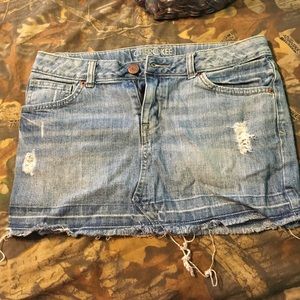 Blue jean mini skirt