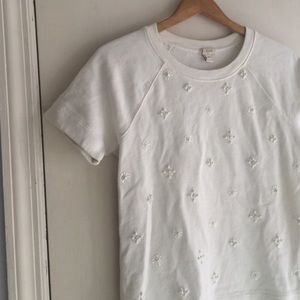 J.Crew / Embellished short sleeve sweater