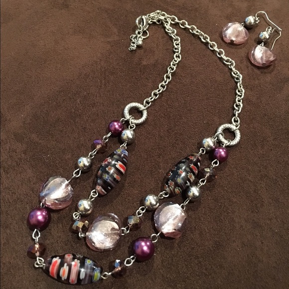 Stunning double stranded necklace with earrings! - Picture 1 of 3