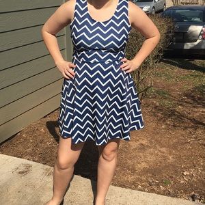Blue chevron dress