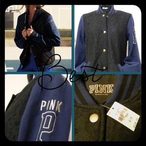 💐Spring Sale🌼 Vs Pink Blue Varsity Jacket