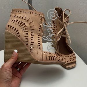 JEFFREY CAMPBELL rodillo laser cut lace wedges