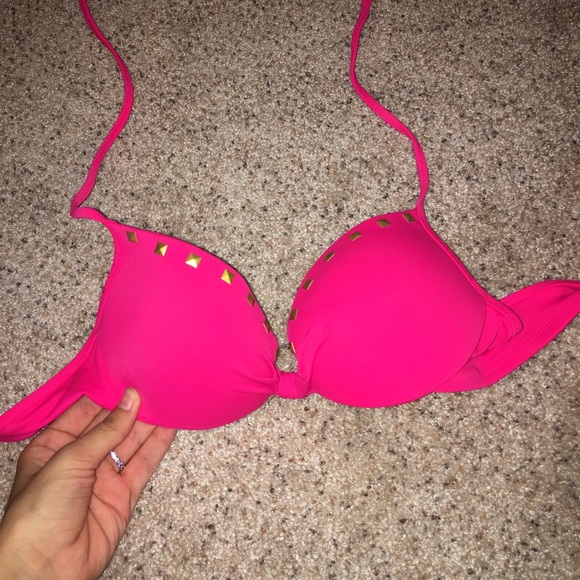 Studded pink bikini top