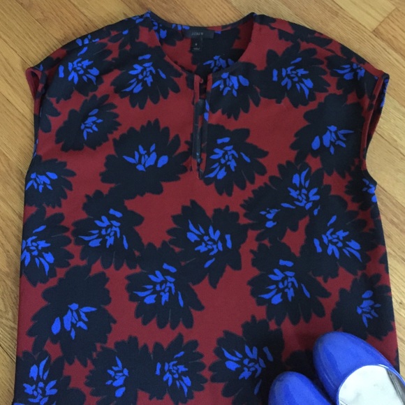J. Crew Fireburst Flower Sleeveless Top Size 0