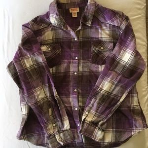 Purple plaid flannel mossimo xxl
