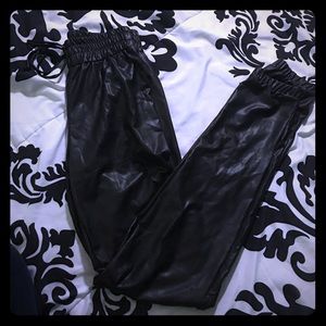Faux Leather Joggers