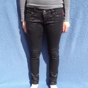 Black Pleather Skinny Jeans