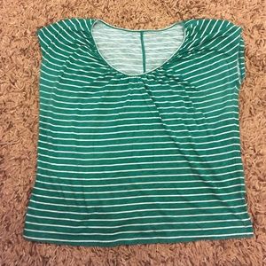 green & white stripe tshirt