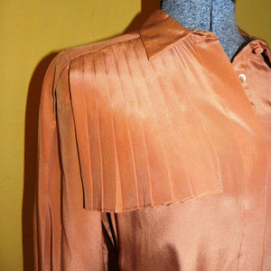 Vintage 1980's 100% silk shirt w/silk fringe